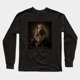 Graceful Long Haired Dachshund - Medieval German Queen Long Sleeve T-Shirt